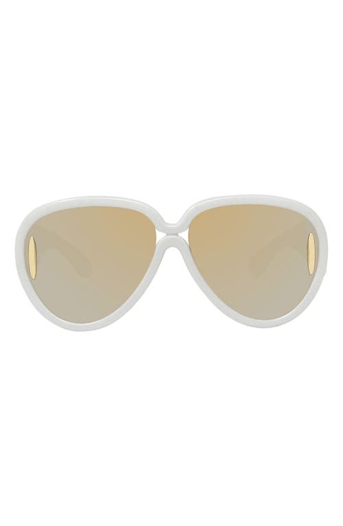 Loewe x Paula's Ibiza 65mm Oversize Pilot Sunglasses in White/Other /Smoke Mirror at Nordstrom