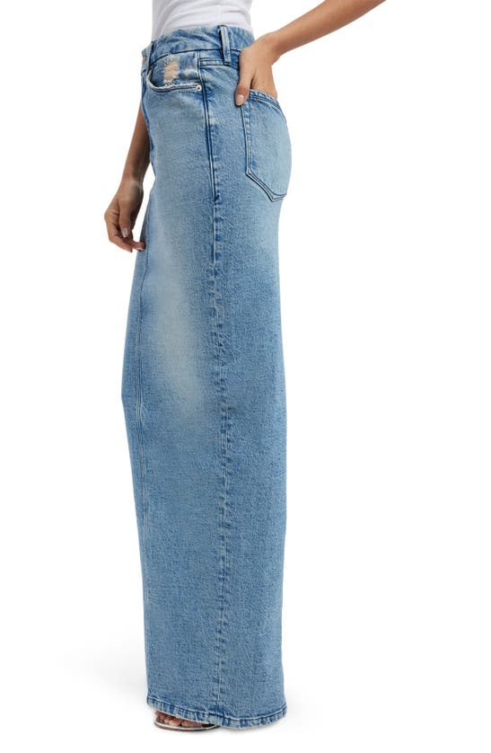 Shop Good American Denim Maxi Skirt In Indigo357