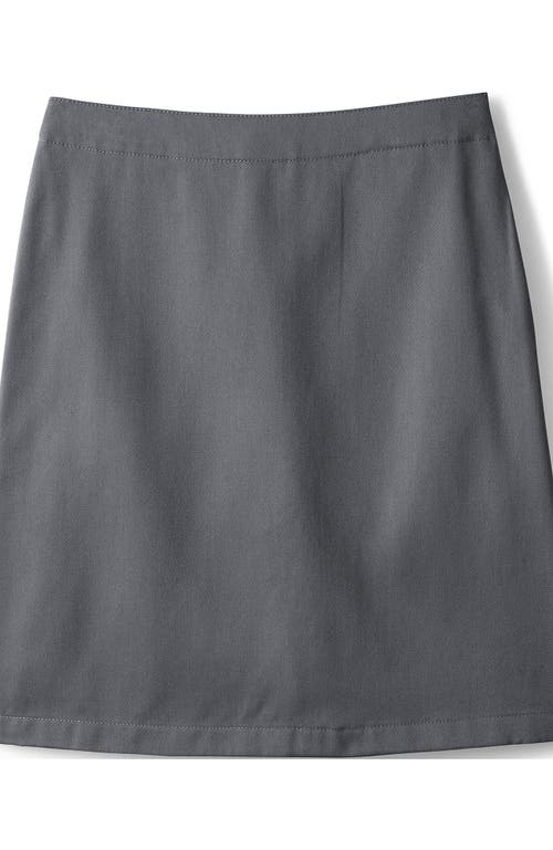 Shop Lands' End School Uniform Girls Slim Blend Chino Skort Top Of Knee In Arctic Gray