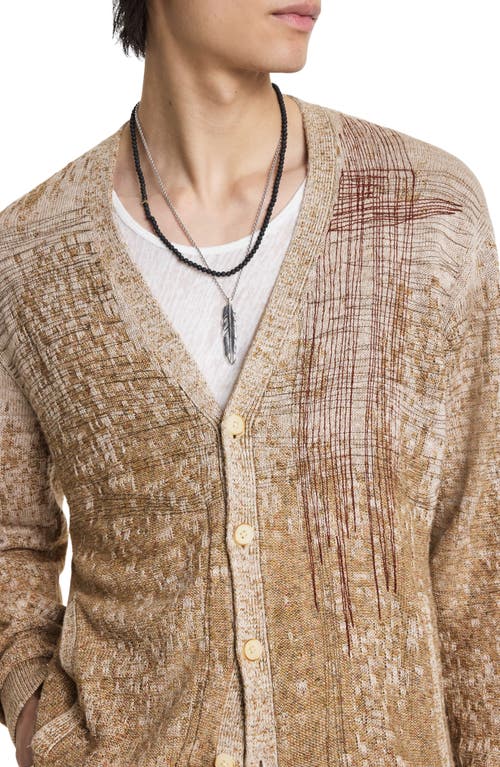 Shop John Varvatos Marita Ombré Linen & Silk Cardigan In Nutmeg