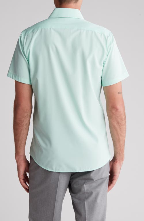 Tom Baine Slim Fit Performance Short Sleeve Button-up Shirt In Mint