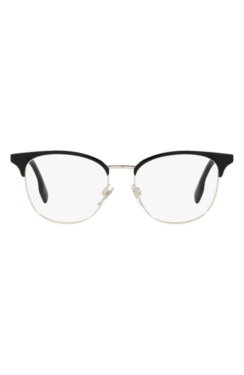 Burberry Sophia 52mm Square Optical Glasses In Light Gold/black