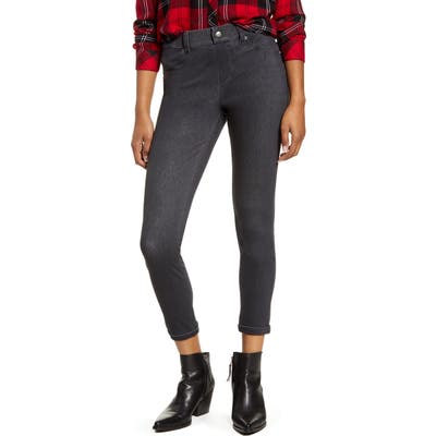 Hue Cuffed Skimmer Denim Leggings, Grey