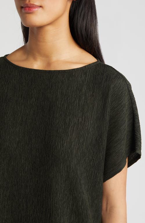 Shop Eileen Fisher Crinkle Bateau Neck Top In Seaweed