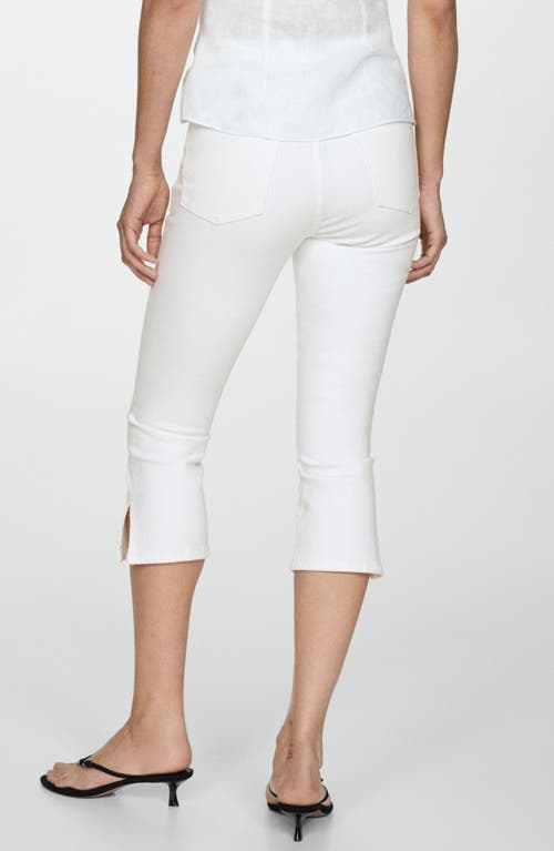 Shop Mango Side Slit Capri Jeans In White