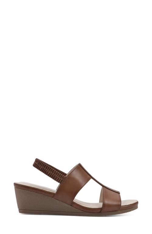 Shop Cliffs By White Mountain Candea Slingback Wedge Sandal In Tan/burnished/smooth