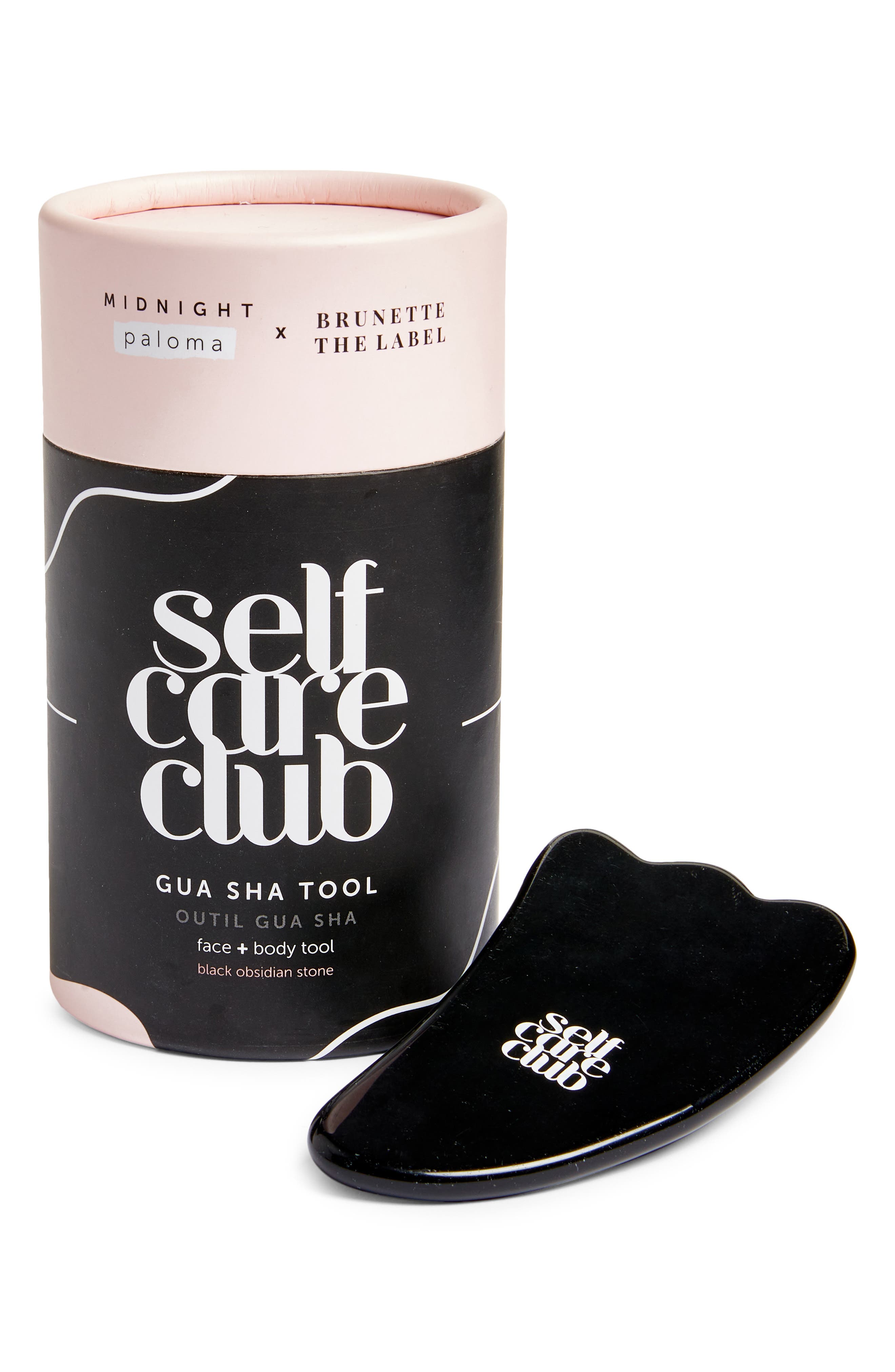 MIDNIGHT PALOMA x BRUNETTE the Label Self Care Club Black Obsidian Gua Sha Face & Body Tool in None at Nordstrom