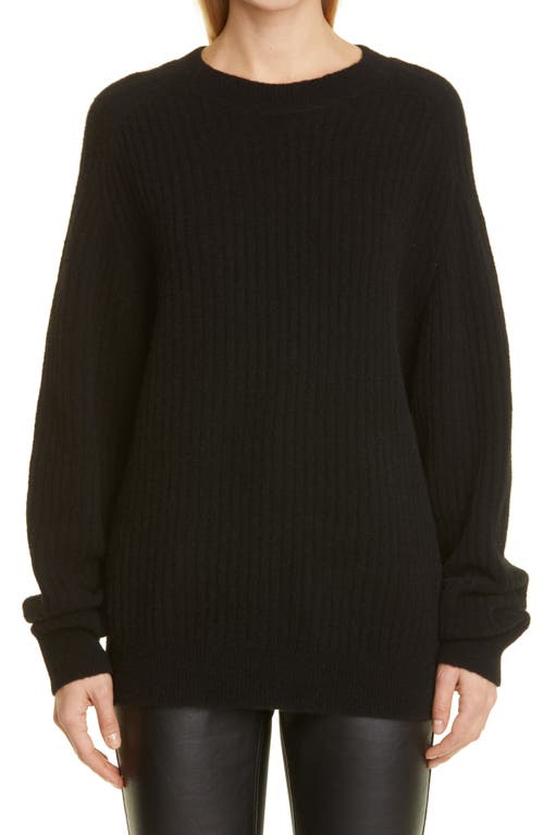 Alexander Wang Ribbed Alplaca Blend Sweater in Black
