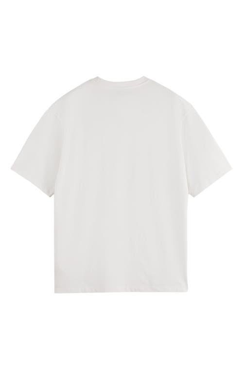 Shop Scotch & Soda 3 Crosses Core Organic Cotton Pocket T-shirt In White Traditional