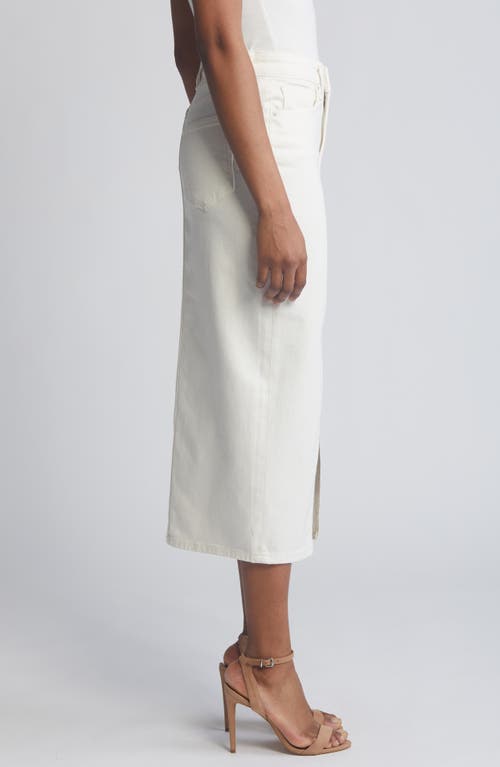 Shop Good American Denim Midi Skirt In Cloud White001