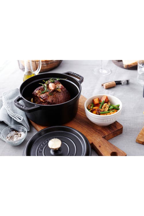 Staub 4-quart Enameled Cast Iron Dutch Oven In Matte Black