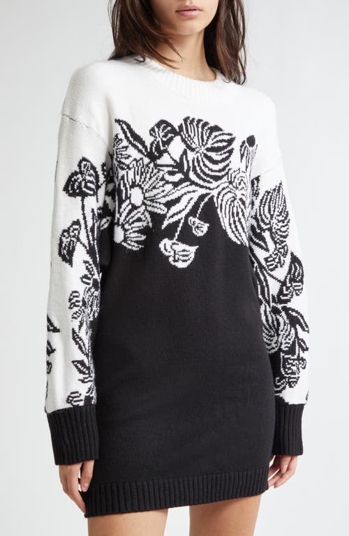 Shop Farm Rio Long Sleeve Sweater Dress In Surreal Garden Black