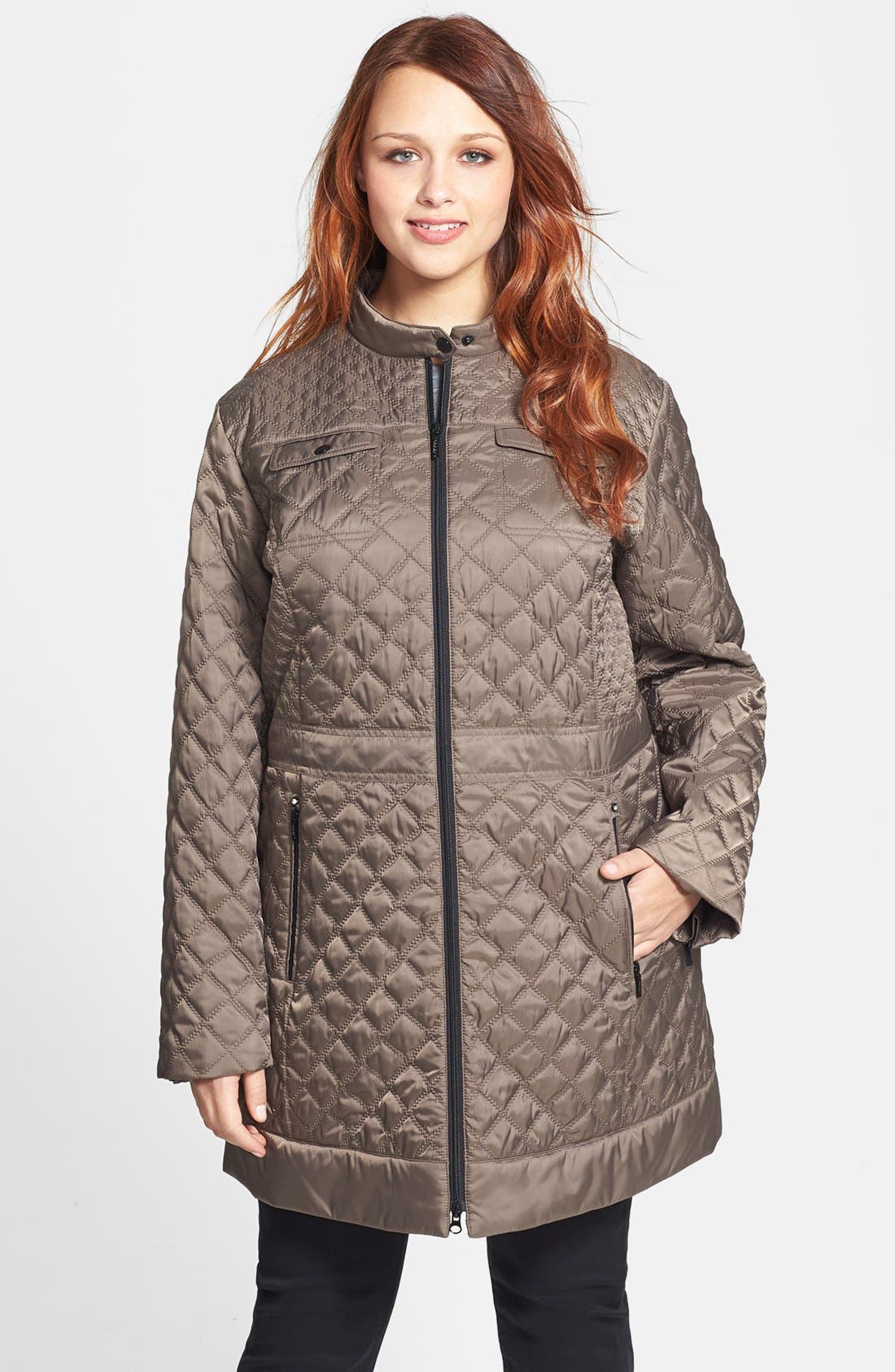 Laundry by Shelli Segal Packable Quilted Walking Coat (Plus Size
