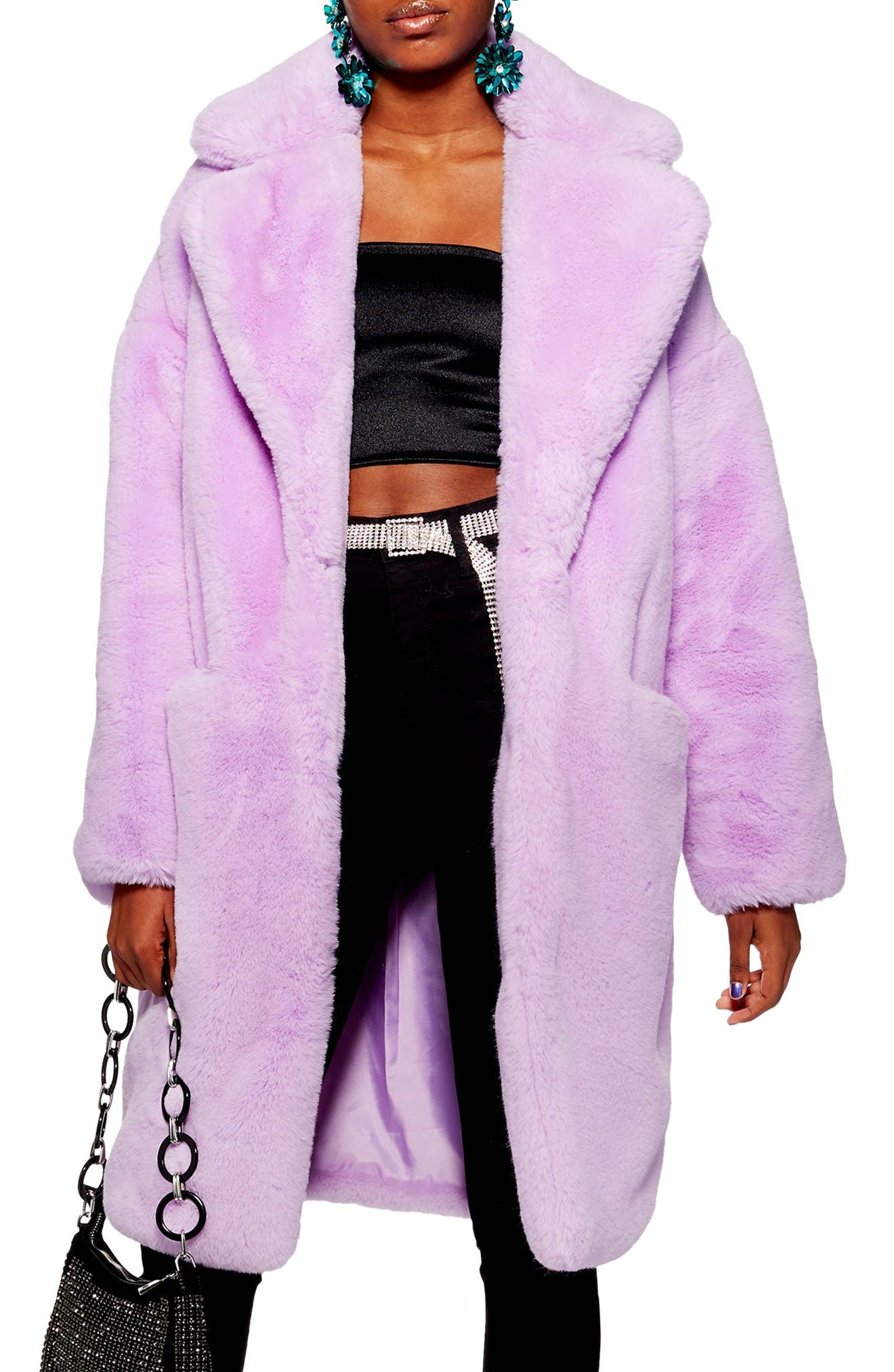 light purple faux fur jacket