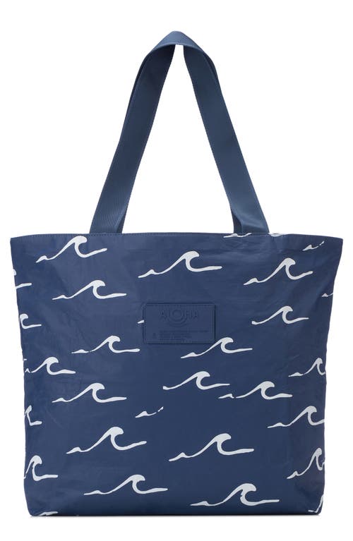 Day Tripper Water Resistant Tyvek Tote in White On Navy