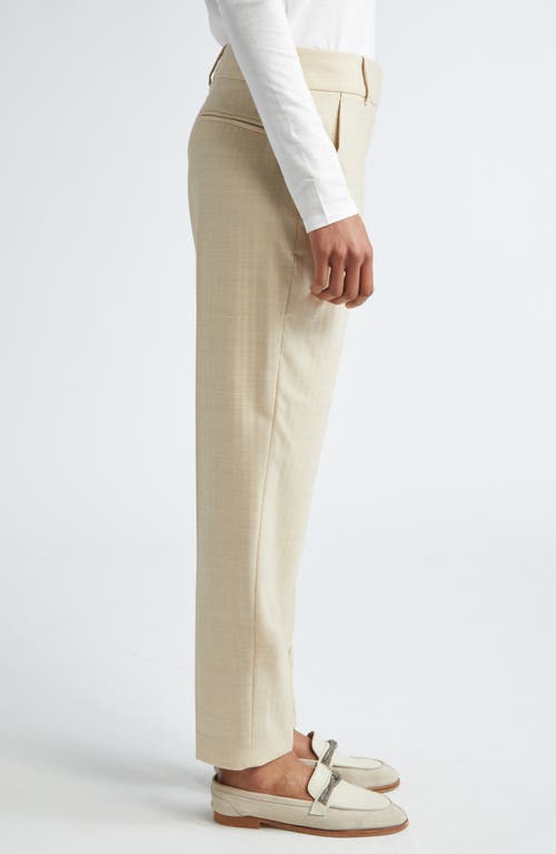 Eleventy Herringbone Stretch Wool Ankle Pants In Tan