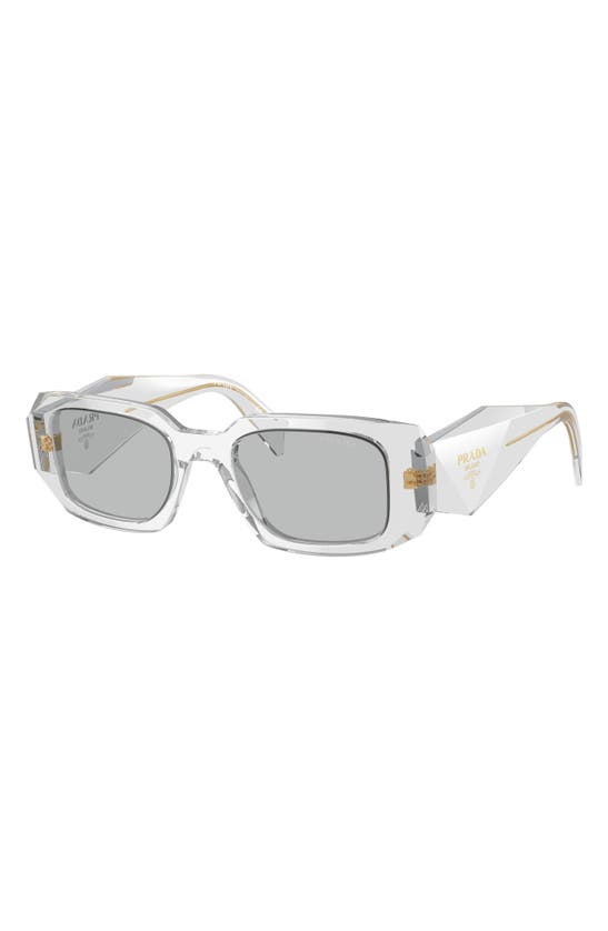 Shop Prada 51mm Rectangular Sunglasses In Clear