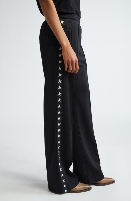 Golden Goose Star Collection Wide-leg Track Pants In Black/white