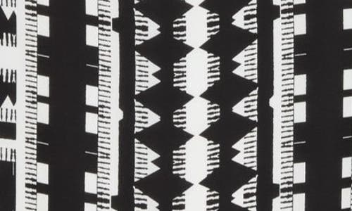 Shop Renee C Geometric Print Shift Dress In Black/white