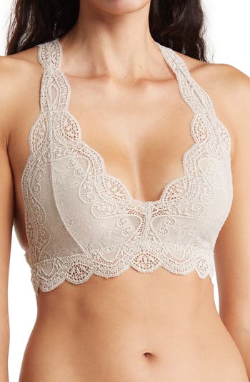 Honeydew Intimates Delicate Floral Lace Triangle Wirefree Crop Top Bralette  Bra
