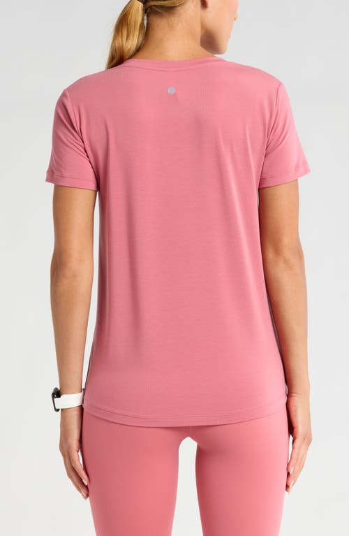 Shop Zella Breathe Active T-shirt In Pink Mauve