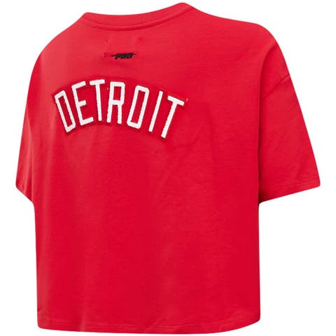 Lids Detroit Tigers Pro Standard Women's Classic Team Boxy Cropped T-Shirt  - Navy