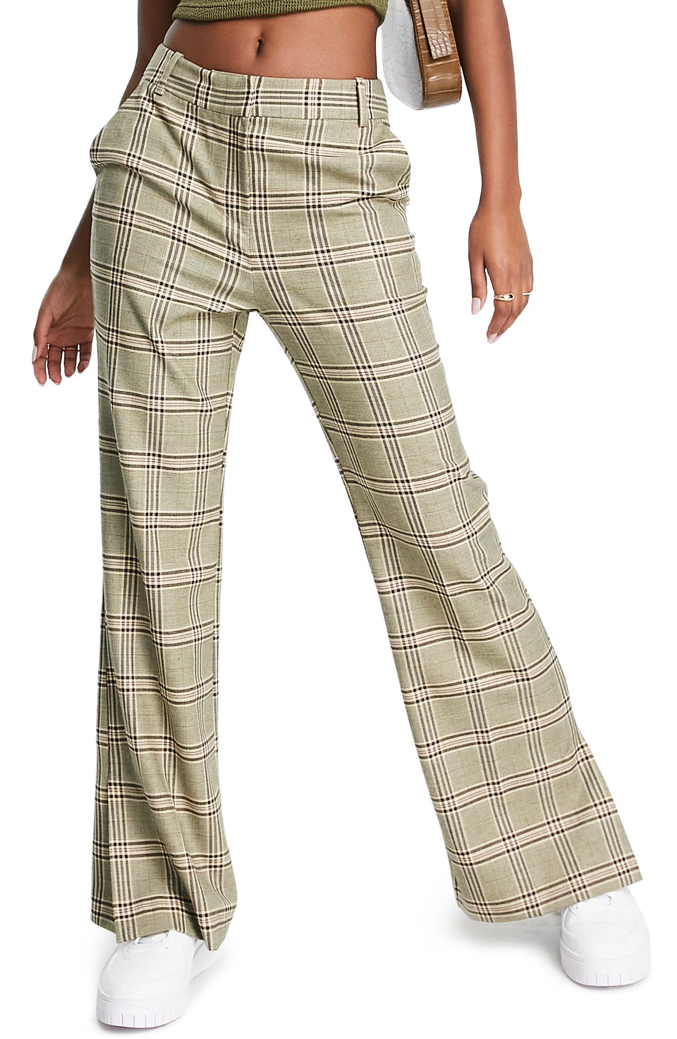 high waisted plaid pants womens