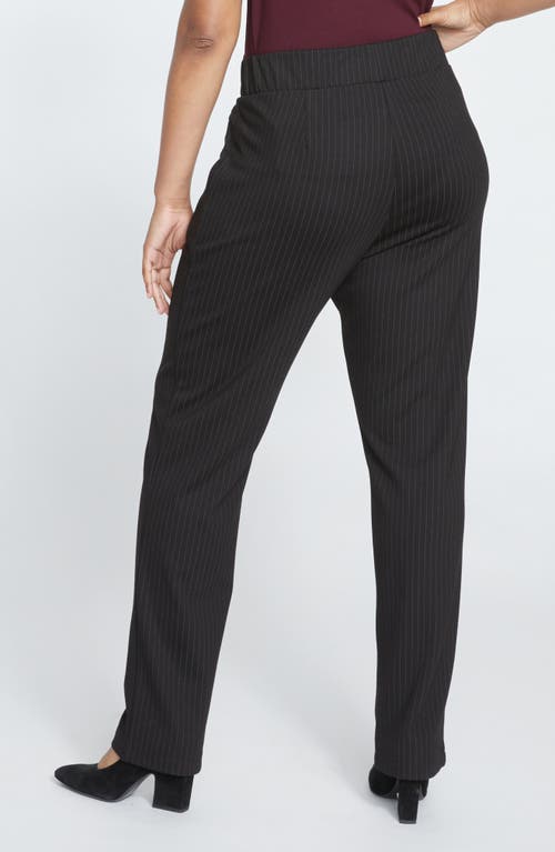 Shop Universal Standard Smart Elastic Waist Ponte Pants In Slate Pinstripe