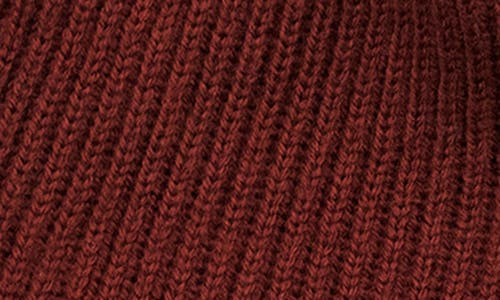 Portolano Merino Wool Rib Cuff Beanie In Samars Burgandy