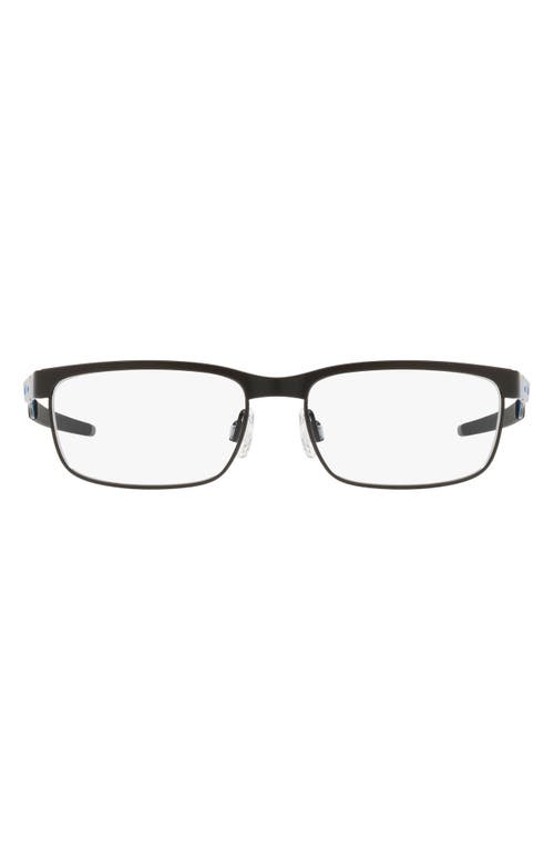 Oakley Kids' Steel Plate XS 48mm Rectangle Optical Glasses in Shiny Black at Nordstrom