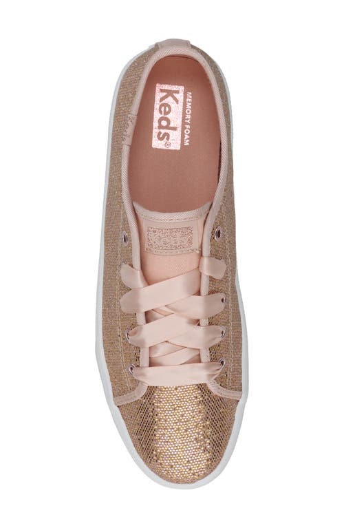 Keds ® Kids' Kickstart Celebrations Sneaker In Rose Gold Sparkle