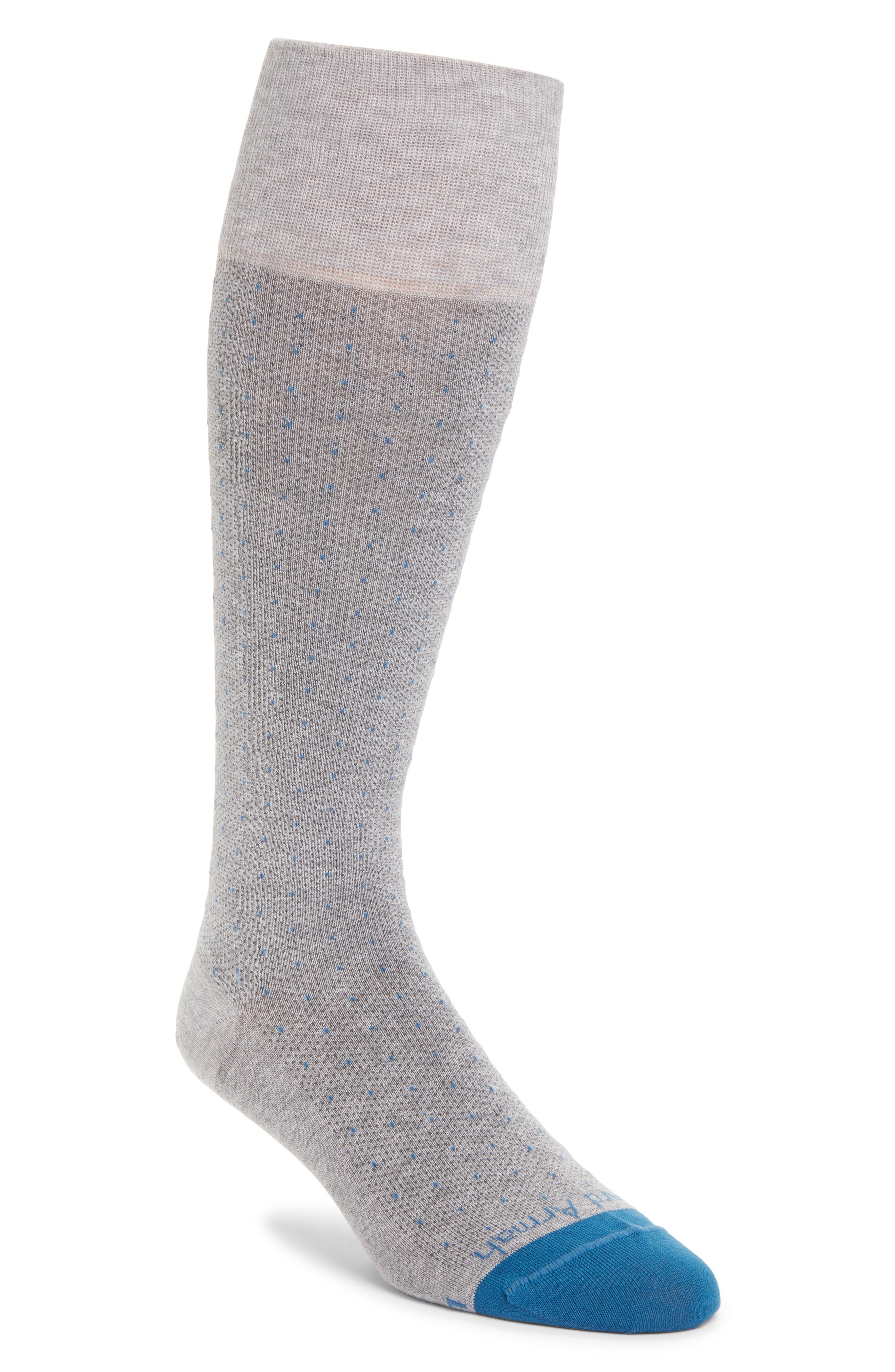 EDWARD ARMAH Mélange Dot Tall Compression Dress Socks in Grey 