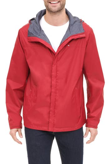 TOMMY HILFIGER TOMMY HILFIGER HOODED RAIN SLICKER JACKET 