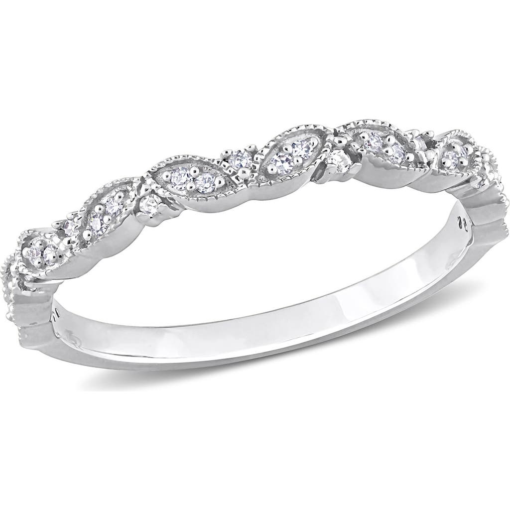 Delmar Diamond Semi Eternity Ring In White Gold