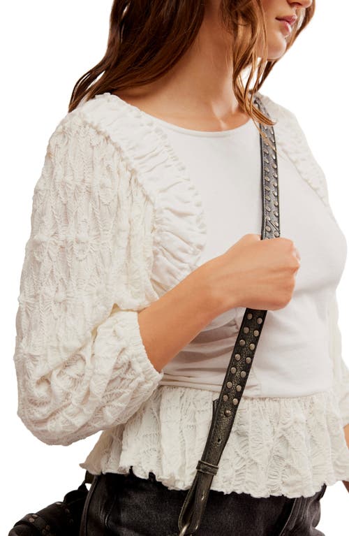 Free People Olivia Contrast Stitch Knit Top In Optic White