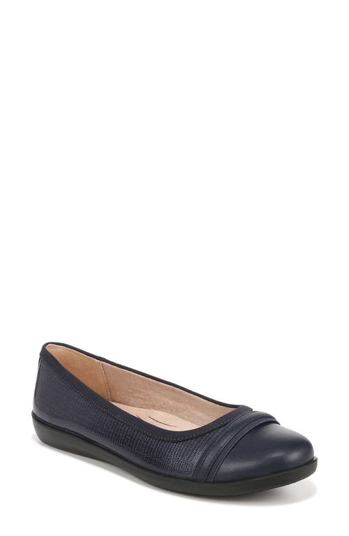 Nile Ballet Flat in Lux Navy