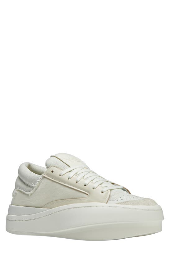 Shop Y-3 Lux B-ball Low Top Sneaker In Off White/white/white