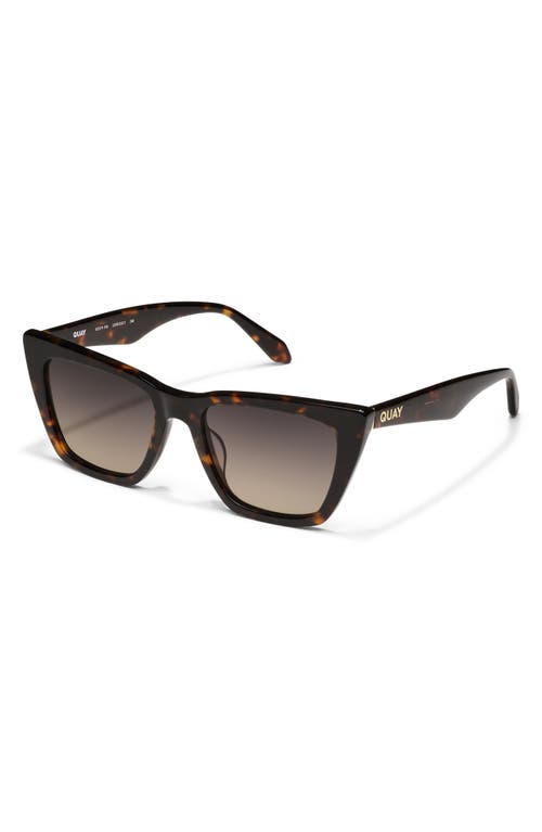 Shop Quay Call The Shots 48mm Gradient Cat Eye Sunglasses In Dark Torte/smoke