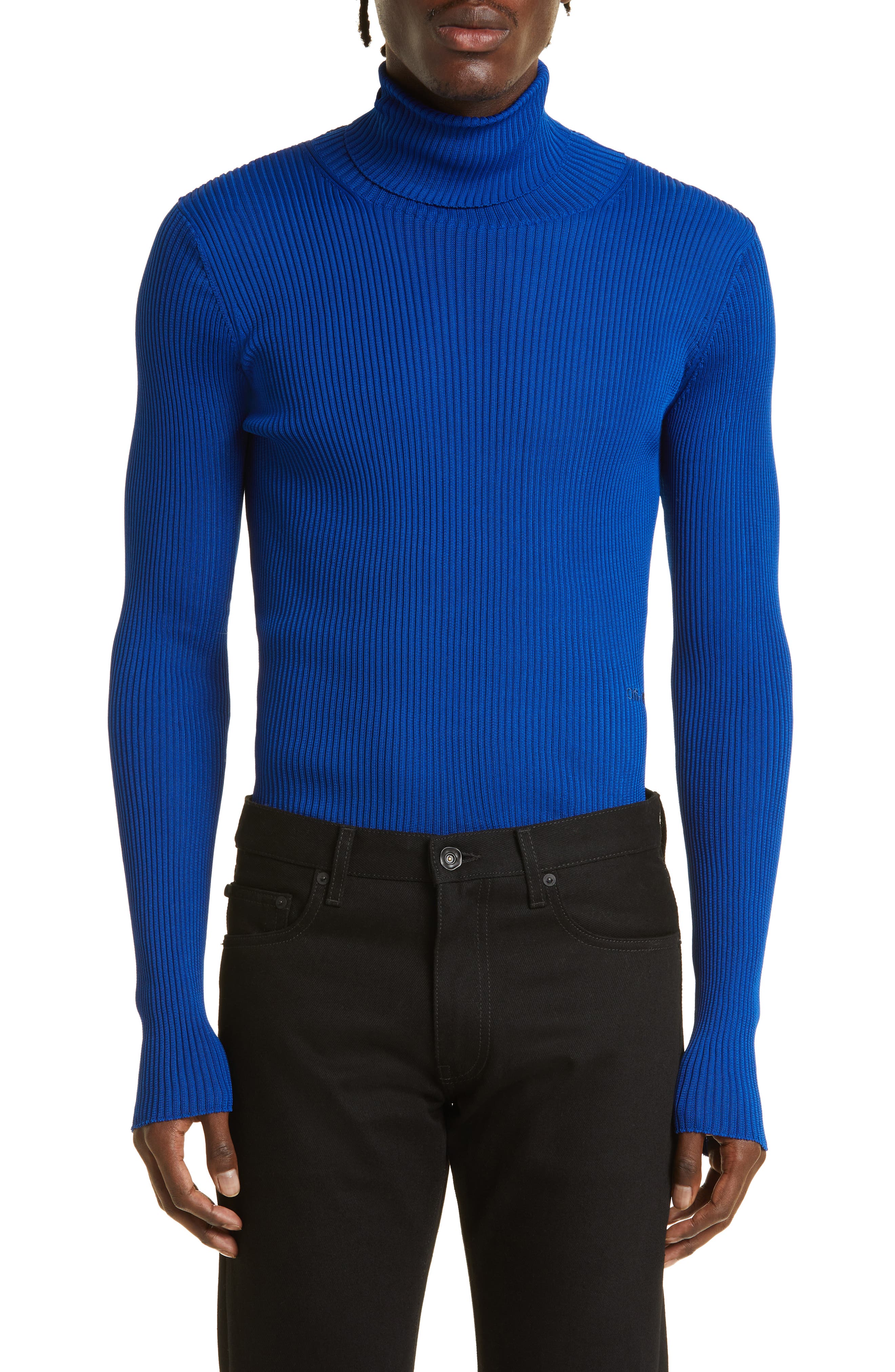 Men's Off-White Turtleneck Sweaters 