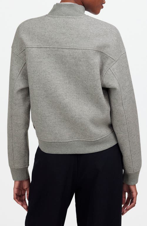 Shop Madewell Knit Bomber Jacket In Heather Charcoal