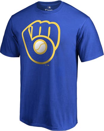 Milwaukee Brewers Youth Distressed Logo T-Shirt - Royal Blue