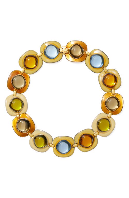 Tory Burch Roxanne Necklace In Rolled Gold/multi