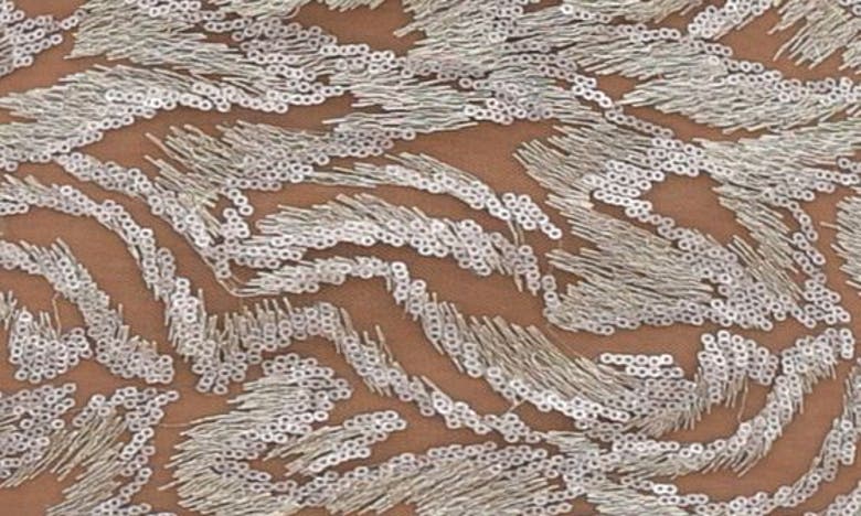 House Of Cb Giada Beaded Halter Gown In Rose Gold