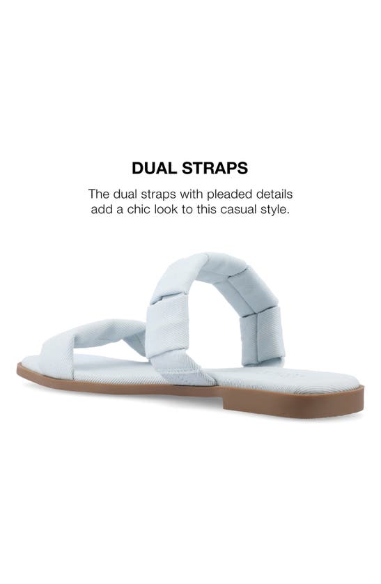 Shop Journee Collection Pegie Flat Slide Sandal In Light Denim