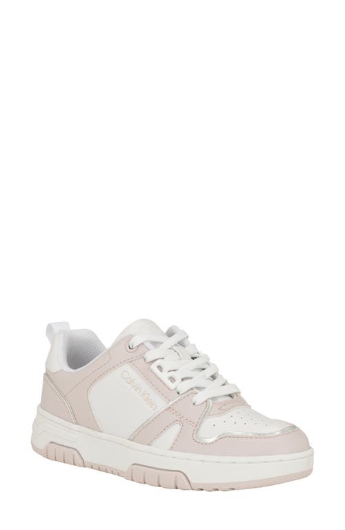 Calvin Klein Stellha Sneaker In White/light Pink