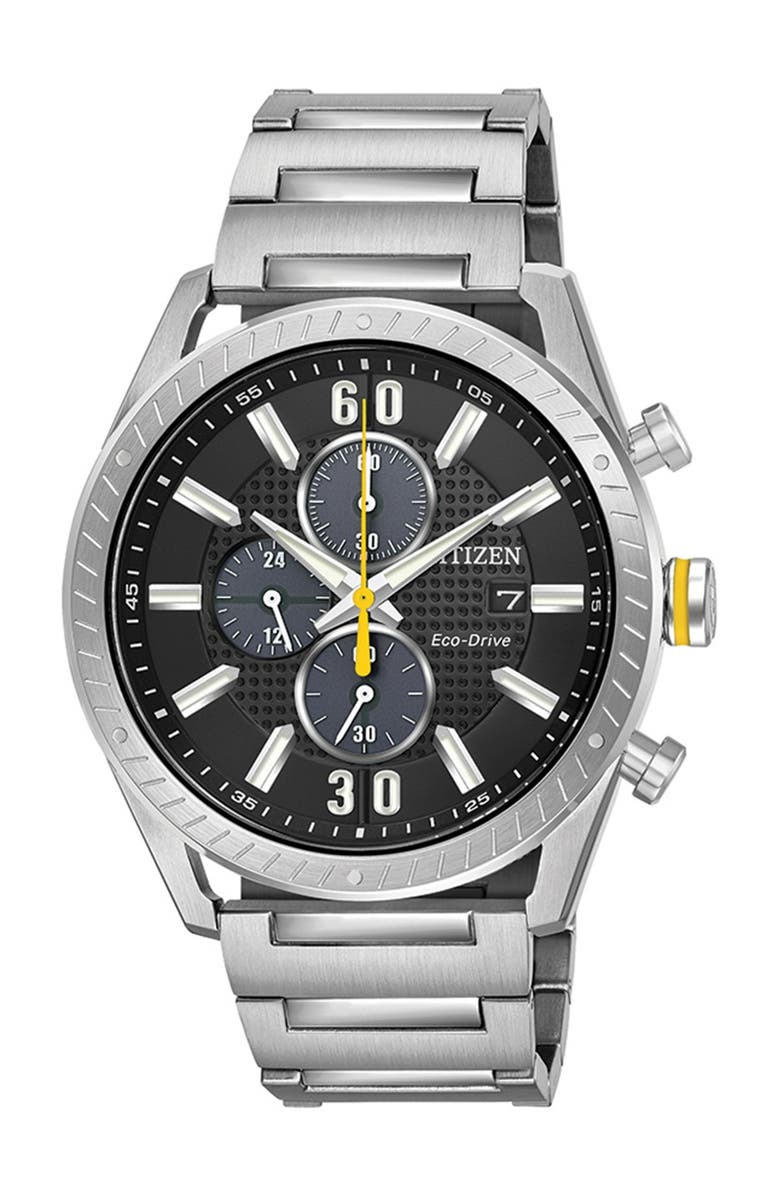 CITIZEN Men's Standard Stainless Steel Eco-Drive Watch, 43mm, Main, color, SILVER