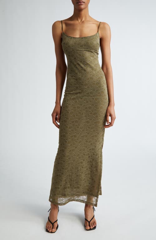 Miaou Thais Lace Maxi Slipdress in Hunter at Nordstrom, Size X-Small