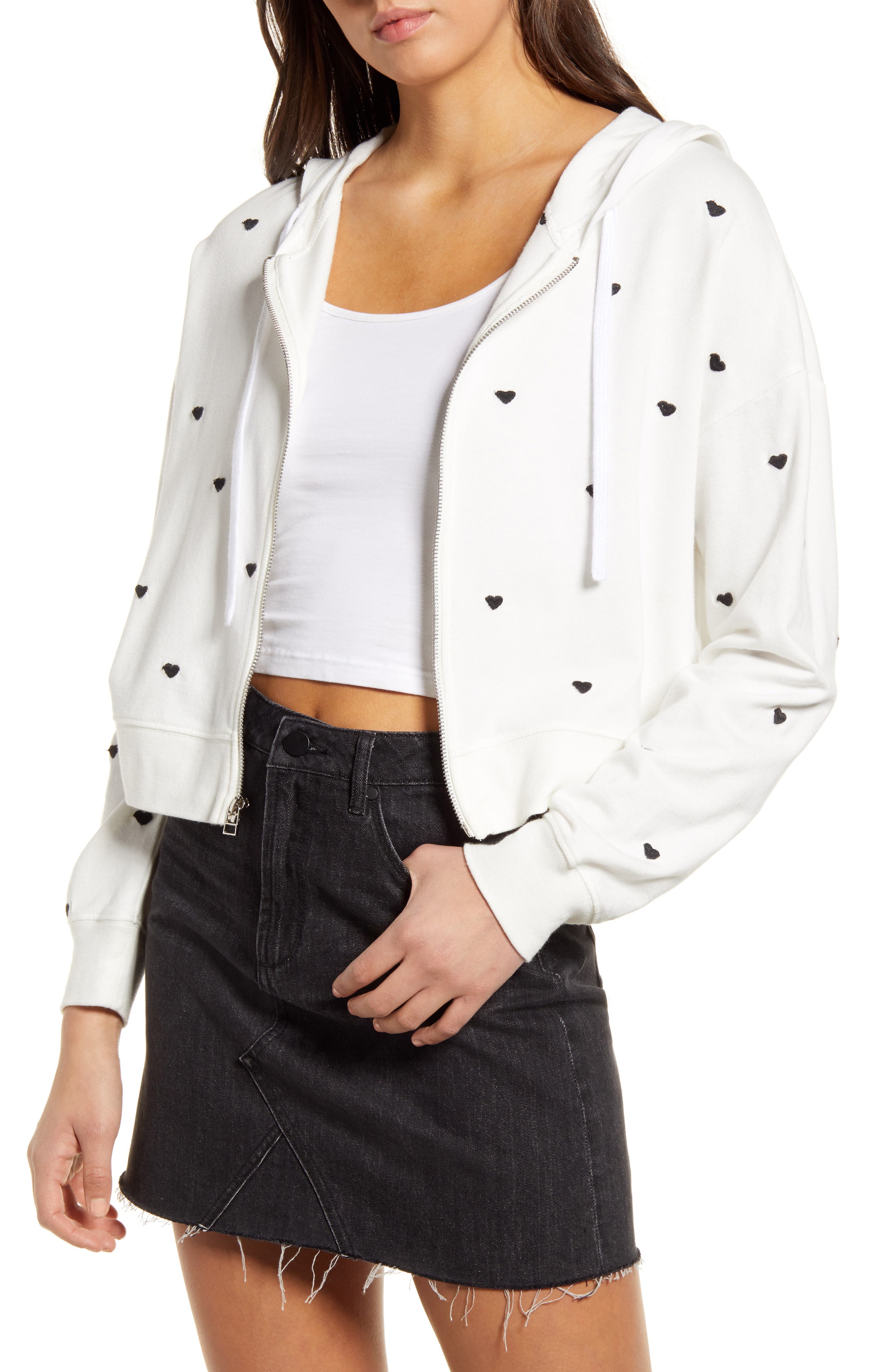 Sundown By Splendid Heart Zip Hoodie Nordstrom