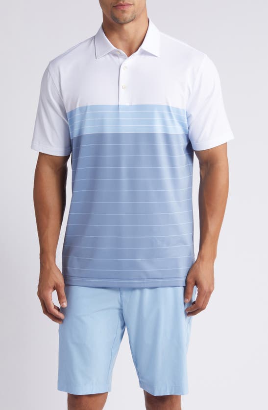 Peter Millar Crown Crafted Fremont Stripe Performance Polo In White