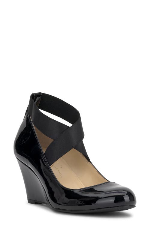 Jessica Simpson Saedra Ankle Strap Wedge Pump in Black 